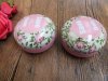12Pcs Pink Round "Save the Date" Candy Metal Tin Gift Boxes Wedd